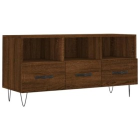 Meuble TV chêne Marron 102x36x50 cm Bois dingénierie - Meuble télé, Meuble TV Industriel, Meuble Chambre, Convient pour Salo