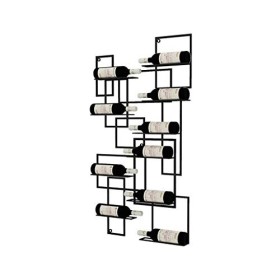 Cadre de Verre à vin en Verre Casier à vin Mural pour 10 Bouteilles, présentoir Multifonctionnel en métal pour casier à vin, 