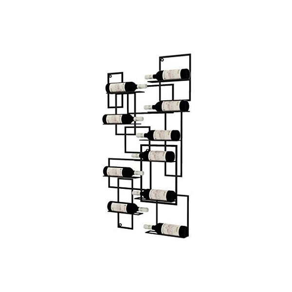 Cadre de Verre à vin en Verre Casier à vin Mural pour 10 Bouteilles, présentoir Multifonctionnel en métal pour casier à vin, 