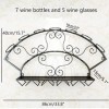Casier à vin en métal, casier à vin Mural, présentoir à Bouteilles de vin, Peut Stocker 7 Bouteilles de vin et 5 Verres à vin