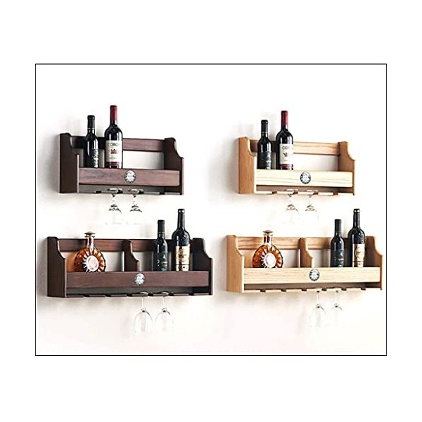 Casier à vin Organisateur Rack Casier à vin Suspendu Mur Suspendu Rétro Casier à Vin Ménage À lenvers Porte-Verre À Vin Orne