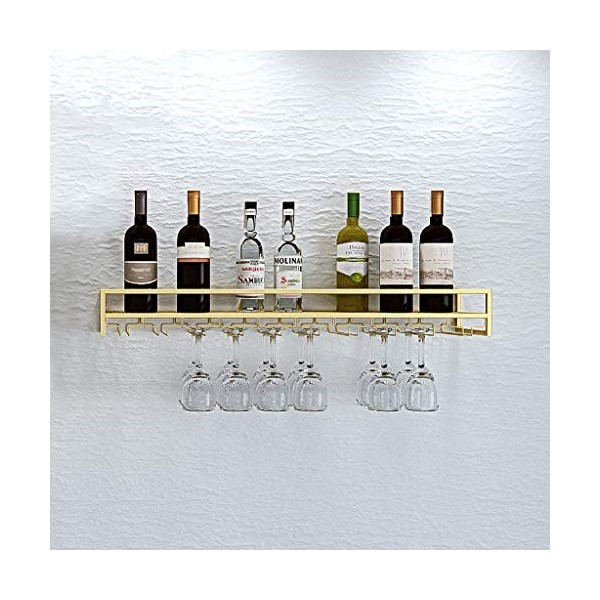Cadre de Verre à vin en Verre Casier à vin Mural en Fer, présentoir Multifonctionnel de casier à vin de Cuisine de Restaurant