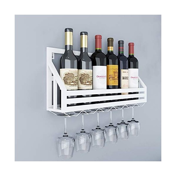 Cadre en Verre de vin en Verre Casier à vin Mural en Fer, présentoir Multifonctionnel de casier à vin de Restaurant de Cuisin