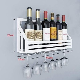 Cadre en Verre de vin en Verre Casier à vin Mural en Fer, présentoir Multifonctionnel de casier à vin de Restaurant de Cuisin