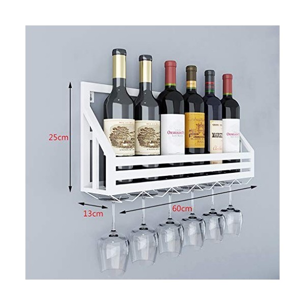 Cadre en Verre de vin en Verre Casier à vin Mural en Fer, présentoir Multifonctionnel de casier à vin de Restaurant de Cuisin