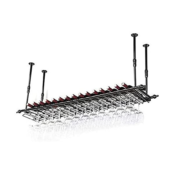 Casier à vin Casier à vin de plafond, bar, restaurant, suspendu, casier à verre à vin, porte-bouteille de vin rétro, casier à