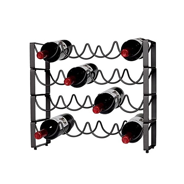 Umaxa Casier à vin Fer Craft Casier à Vin Simple Noir Support à Vin pour Le Stockage du Vin Casier à Vin de Table pour Armoir