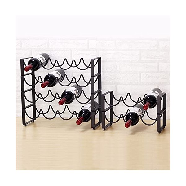 Umaxa Casier à vin Fer Craft Casier à Vin Simple Noir Support à Vin pour Le Stockage du Vin Casier à Vin de Table pour Armoir