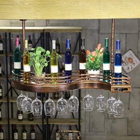 PJQUEKAIPJ Casier À Vin Accueil Support Rouge Support De Verre À Vin Restaurant Bar Type De Suspension Porte-Bouteilles Gobel