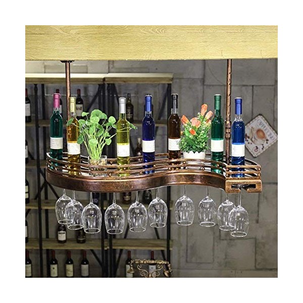 PJQUEKAIPJ Casier À Vin Accueil Support Rouge Support De Verre À Vin Restaurant Bar Type De Suspension Porte-Bouteilles Gobel