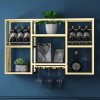 AARONG Casier à vin autoportant Armoires Porte-vin Mural Casier à vin Mural Moderne, Porte-Bouteilles et Verres à vin Suspend
