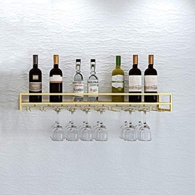 KOHARA Cadre de verre à vin en verre Casier à vin mural en fer, présentoir multifonctionnel de casier à vin de cuisine de res