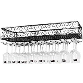 KOHARA Cadre de Verre à vin en Verre Casier à vin Mural en métal, Salle à Manger et Cuisine, présentoir Multifonctionnel pour