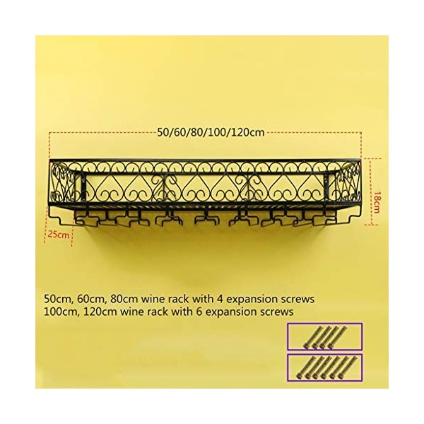 KOHARA Cadre de Verre à vin en Verre Casier à vin Mural en métal, Salle à Manger et Cuisine, présentoir Multifonctionnel pour