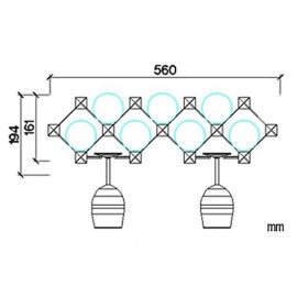 KOHARA Casier à vin Suspendu-Casier à vin Casier à vin Mural Suspendu en Bois Massif Vin Rouge Restaurant Décoration Mur Casi
