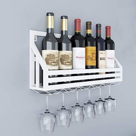 KOHARA Cadre en verre de vin en verre Casier à vin mural en fer, présentoir multifonctionnel de casier à vin de restaurant de