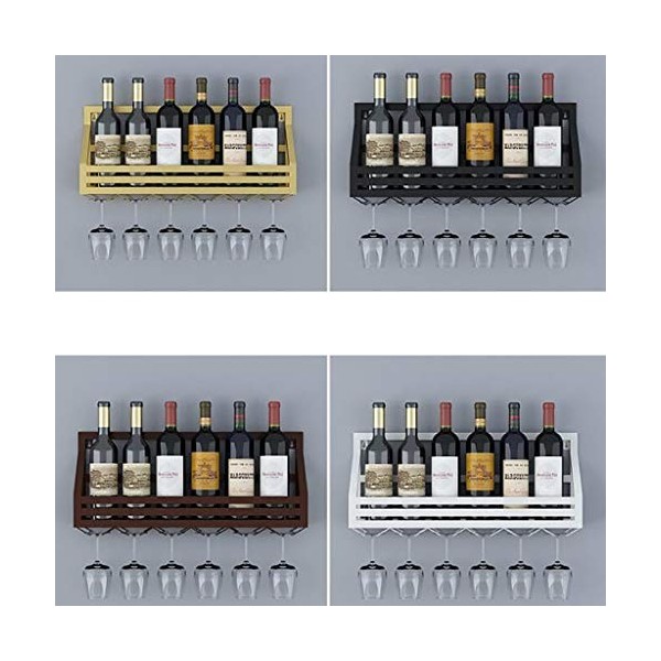 KOHARA Cadre en verre de vin en verre Casier à vin mural en fer, présentoir multifonctionnel de casier à vin de restaurant de