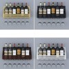 KOHARA Cadre en verre de vin en verre Casier à vin mural en fer, présentoir multifonctionnel de casier à vin de restaurant de
