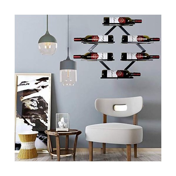 KOHARA Cadre de Verre à vin en Verre Casier à vin créatif Mural en Fer, présentoir Multifonctionnel pour casier à vin, Suppor