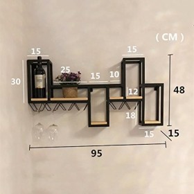 Casier à vin, Casier à vin Mural Présentoir de casier à vin en Fer et Bois