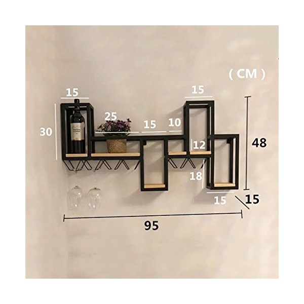 Casier à vin, Casier à vin Mural Présentoir de casier à vin en Fer et Bois