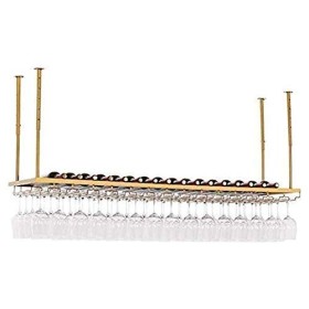 Casier à vin suspendu avec support en verre et étagère, meubles de bar et casier à vin pour les amateurs de vin, casier à ver