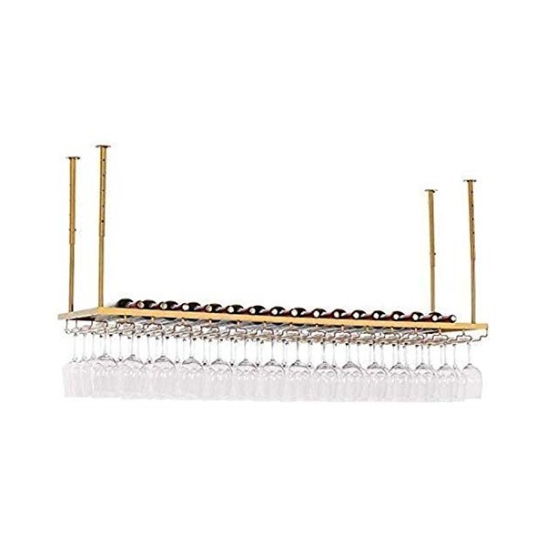 Casier à vin suspendu avec support en verre et étagère, meubles de bar et casier à vin pour les amateurs de vin, casier à ver