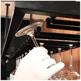 EVXOIJMS Casier à vin Suspendu avec Support en Verre et étagère, Grand casier à Verre, Bar à lenvers, Style européen, Salon,