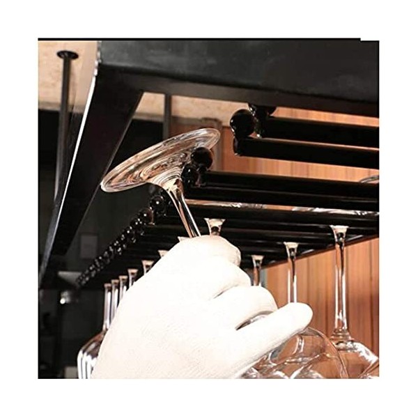 EVXOIJMS Casier à vin Suspendu avec Support en Verre et étagère, Grand casier à Verre, Bar à lenvers, Style européen, Salon,
