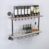 Support à verres à vin suspendu - Étagère murale pour casier à vin, casier à vin mural américain, casier à verres à vin suspe