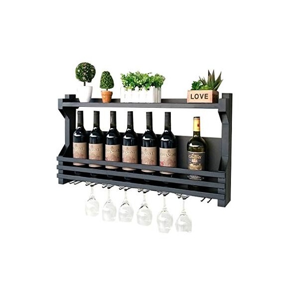 Cadre de Verre à vin en Verre Casier à vin Mural en Fer, présentoir Multifonctionnel de Restaurant de Cuisine, Support de déc