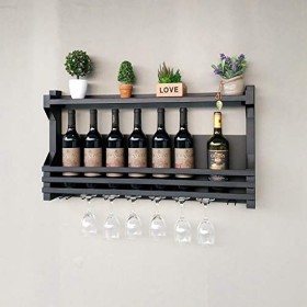 Cadre de Verre à vin en Verre Casier à vin Mural en Fer, présentoir Multifonctionnel de Restaurant de Cuisine, Support de déc