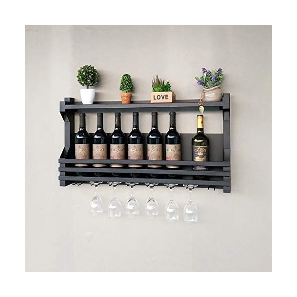 Cadre de Verre à vin en Verre Casier à vin Mural en Fer, présentoir Multifonctionnel de Restaurant de Cuisine, Support de déc
