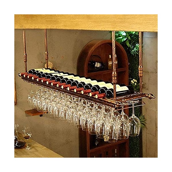 ELzEy Casier À Vin Installation Au Plafond Casier À Bouteilles De Vin Suspendu Casier À Vin Décoration De Salon Simple Porte-