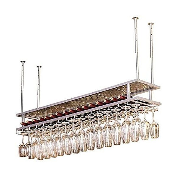 ELzEy Porte-Bouteille Étagère À Vin Casier À Vin En Or Local Suspendu Casier À Verre À Vin Rouge À LEnvers Home Bar Casier À