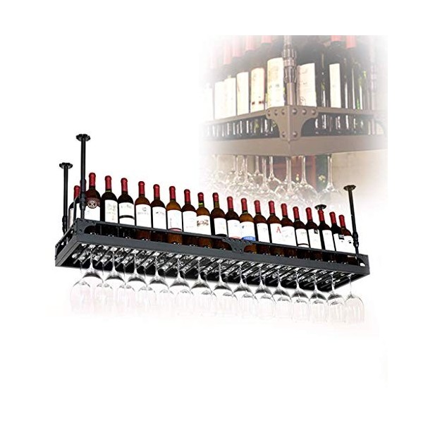 PJQUEKAIPJ Casier À Vin Accueil Support Rouge Support De Verre À Vin S, Cuisine Vintage Fer Art Plafond S Support De Verre À 