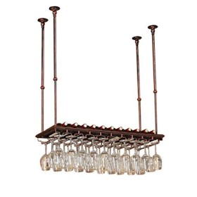 PJQUEKAIPJ Casier à vin, Bar, Restaurant, Suspendu, casier à Verres à vin, Porte-Verres à Pied Suspendu au Plafond, Porte-Bou