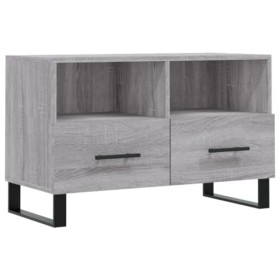 Meuble TV Sonoma Gris 80x36x50 cm Bois dingénierie - Table TV Support de Télévision en Bois pour Salon Chambre Salle à Mange