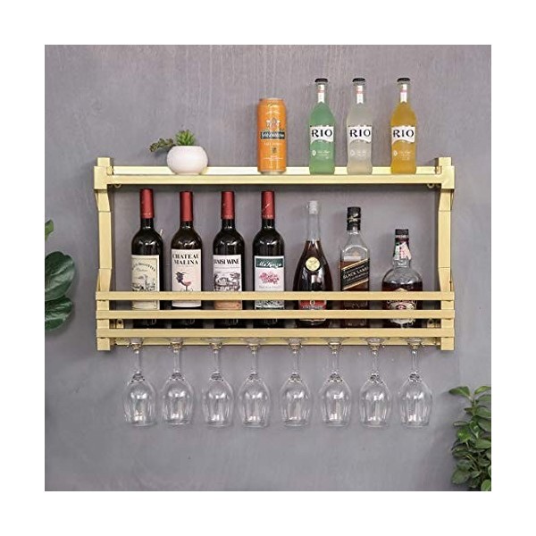 KOHARA Cadre de Verre à vin en Verre Casier à vin Mural en Fer, Support de décoration Multifonctionnel pour Restaurant de Cui