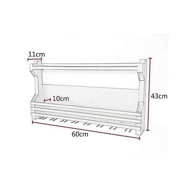 KOHARA Cadre de verre à vin en verre Casier à vin mural en fer, présentoir multifonctionnel de restaurant de cuisine, support