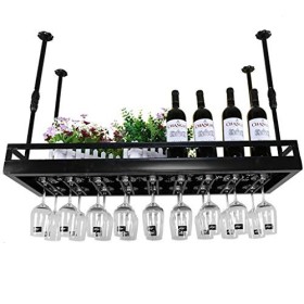 KOHARA Cadre de verre à vin en verre Casier à vin suspendu en fer forgé, casier à verre à vin, support de décoration multifon