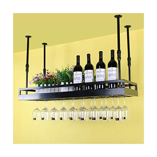 KOHARA Cadre de verre à vin en verre Casier à vin suspendu en fer forgé, casier à verre à vin, support de décoration multifon