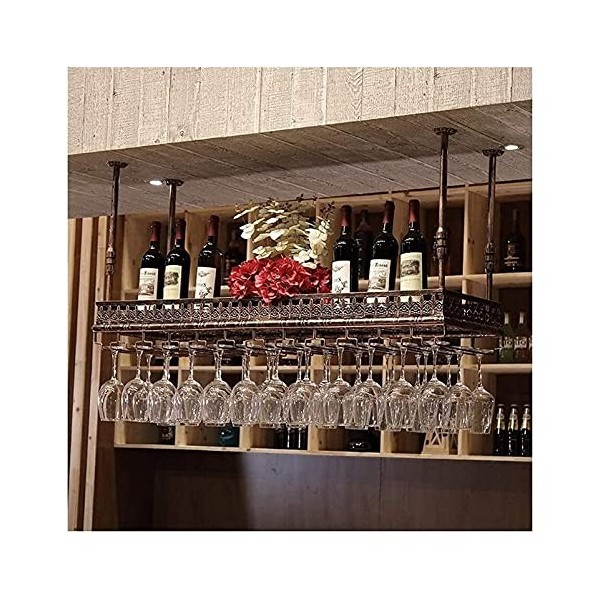 Casier à vin suspendu avec support en verre et étagère, casier à verres à vin de clôture, casier à verres, casier à verres à 