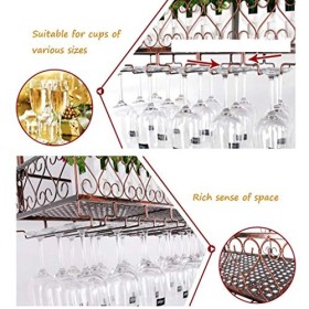 NufiyA Casier à vin Suspendu avec étagères flottantes, casier à Verre Suspendu, casier à vin Rustique, Rangement sur étagère 