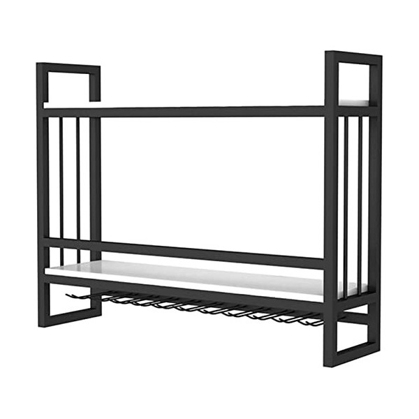 Casier à vin autoportant Armoires Porte-vin mural Casier à vin noir Porte-bouteille de vin mural, étagère de rangement pour g