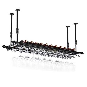 RatHozier Porte-Bouteille de vin Suspendu casier à vin Hauteur de flèche réglable Verre à vin Domestique à lenvers casier à 