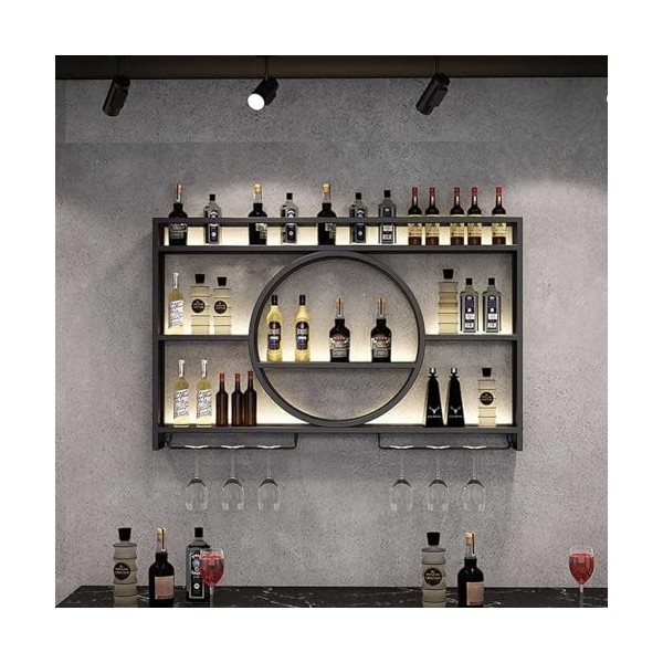 Casier à vin Mural, présentoir Multifonctionnel, étagères flottantes pour unité de Bar, étagère de Stockage de vin