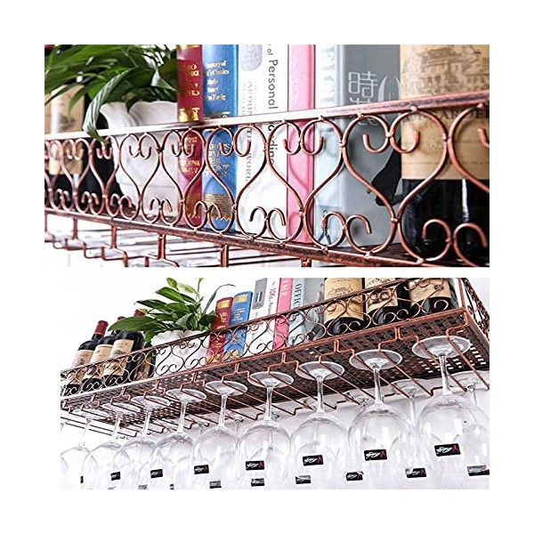 Casier à vin Casier à vin mural Support de verre à vin en métal Support de rangement multifonctionnel Étagère murale à la mai