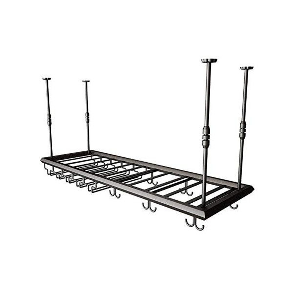 Cadre de Verre à vin en Verre Casier à vin en métal de Plafond, Hauteur et espacement réglables, casier à Verre à vin Multifo