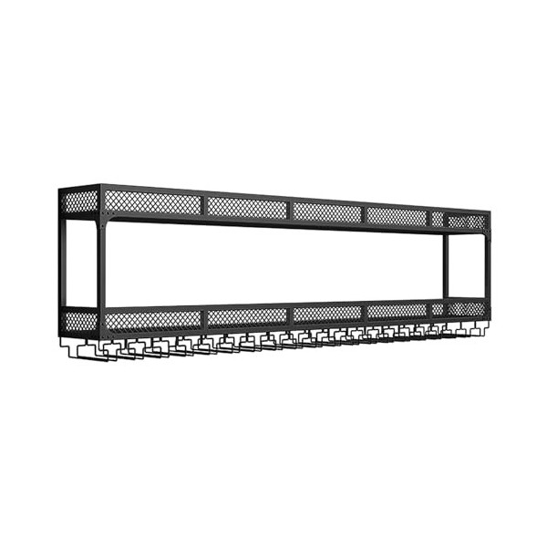 Casier À Vin Mural Contemporain avec Lumière LED, Casier À Vin en Fer pour Cave À Vin, Étagères Polyvalentes en Métal, Étagèr